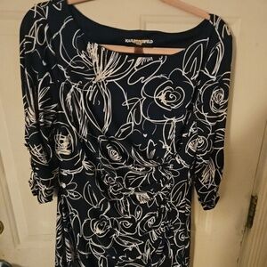 Vintage Karl Lagerfeld Ladies Dress Size 12 Floral Pattern